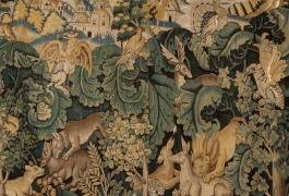 Verdure à feuilles de choux ou aristoloches, tapisserie laine et soie, atelier marchois, deuxième moitié du XVIe siècle